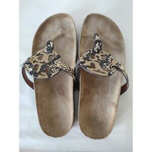 Authentic Tory Burch Miller Cloud Pale Desert Snake Print Sandals Size 9